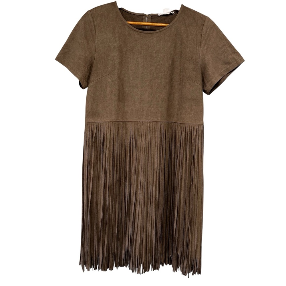 Love Riche Brown Fringe Mini Dress